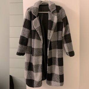 Checkered Teddy Coat
